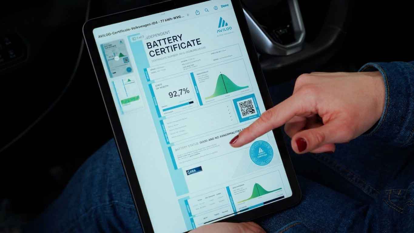 EV-Check-rapport vist på en tablet